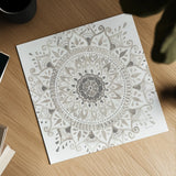 Mandala Delight I Neutral Crop by Danhui Nai. Shown as a detailed flat fine art print, highlighting archival giclee quality. Available as an archival giclee rolled canvas, fine art paper, or poster print. SKU 63996a.