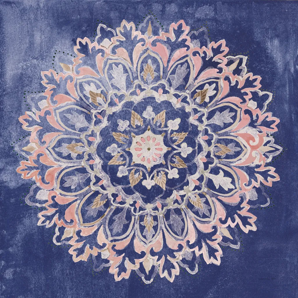 Mandala Delight II Navy by Danhui Nai. SKU 55338a. Archival Giclee Fine art print for wall decor.
