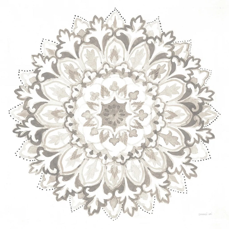 Mandala Delight II Neutral by Danhui Nai. SKU 56582a. Archival Giclee Fine art print for wall decor.