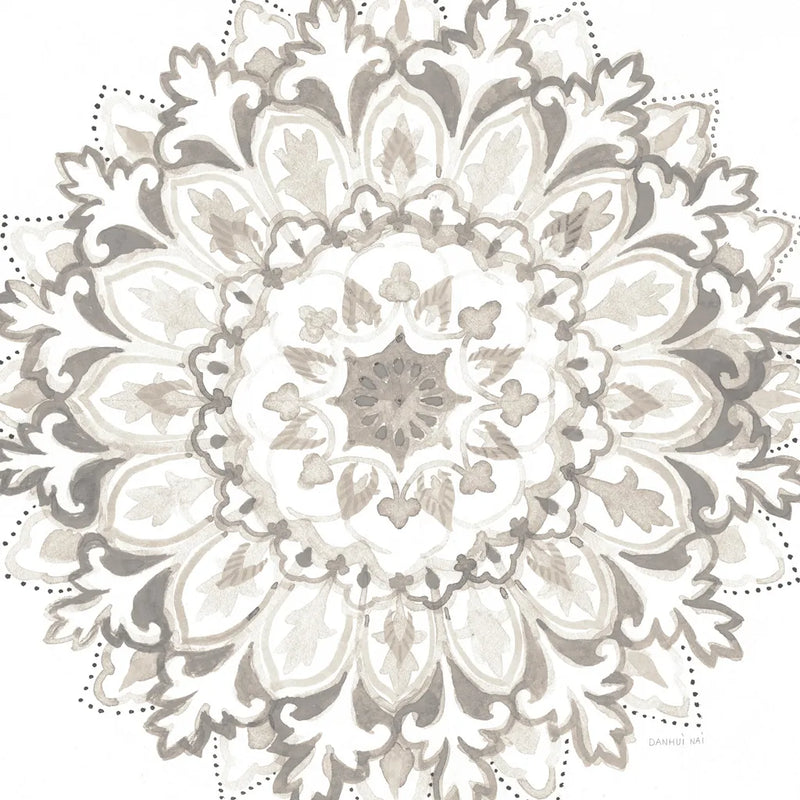 Mandala Delight II Neutral Crop by Danhui Nai. SKU 63997a. Archival Giclee Fine art print for wall decor.