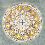 Mandala Delight III Yellow Grey by Danhui Nai. SKU 45670a. Archival Giclee Fine art print for wall decor.