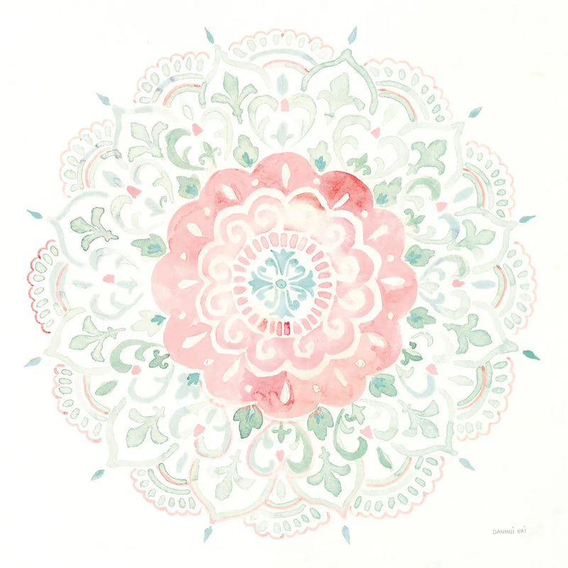 Mandala Delight IV Blue Green by Danhui Nai. SKU 56948a. Archival Giclee Fine art print for wall decor.