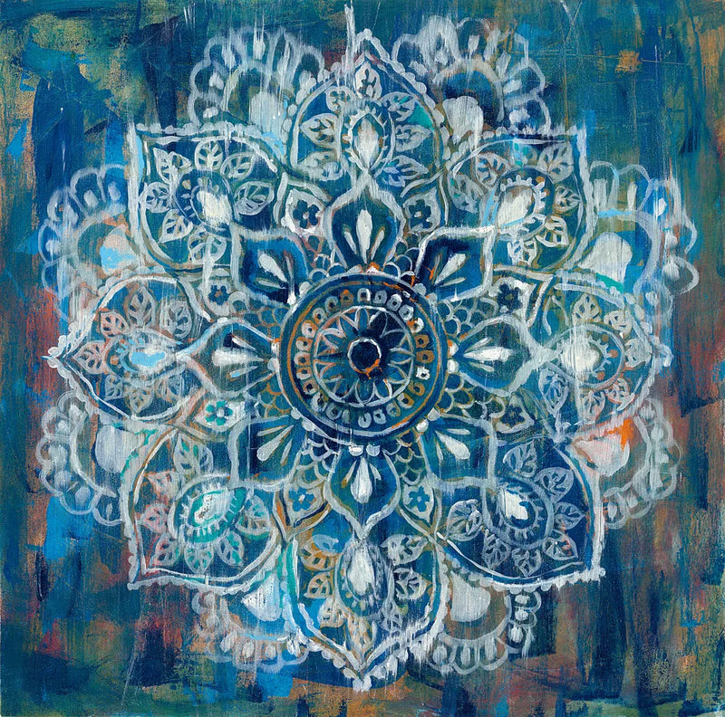 Mandala in Blue II by Danhui Nai. SKU 23483a. Archival Giclee Fine art print for wall decor.