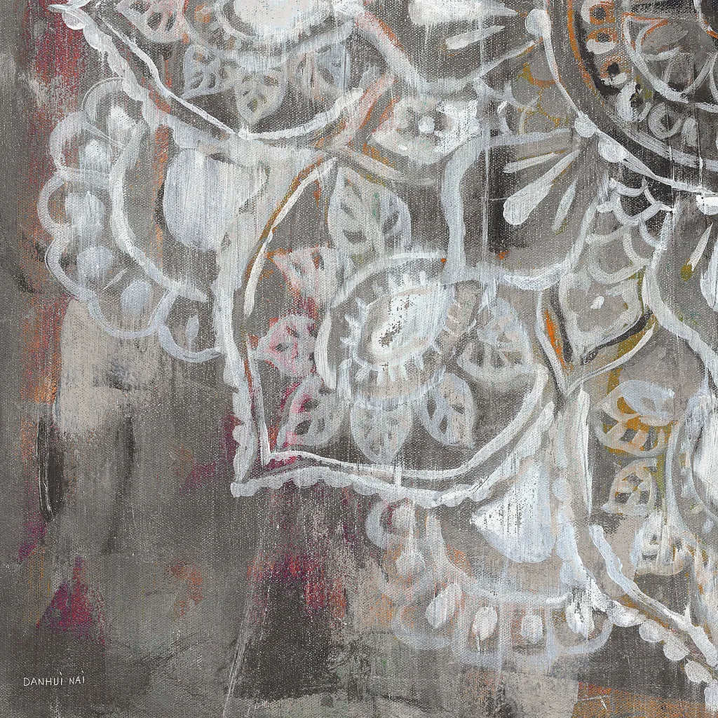 Mandala in Neutral II Sq III by Danhui Nai. SKU 28149a. Archival Giclee Fine art print for wall decor.