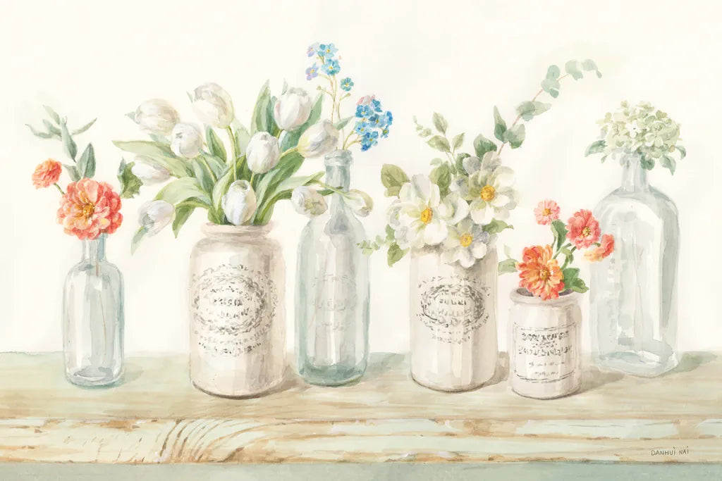 Marmalade Flowers I by Danhui Nai. SKU 74478i. Archival Giclee Fine art print for wall decor.