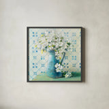 May Blossoms II Crop by Danhui Nai. Shown in a sleek black glass frame for a contemporary gallery look. Available as an archival giclee rolled canvas, fine art paper, or poster print. SKU 16265a.