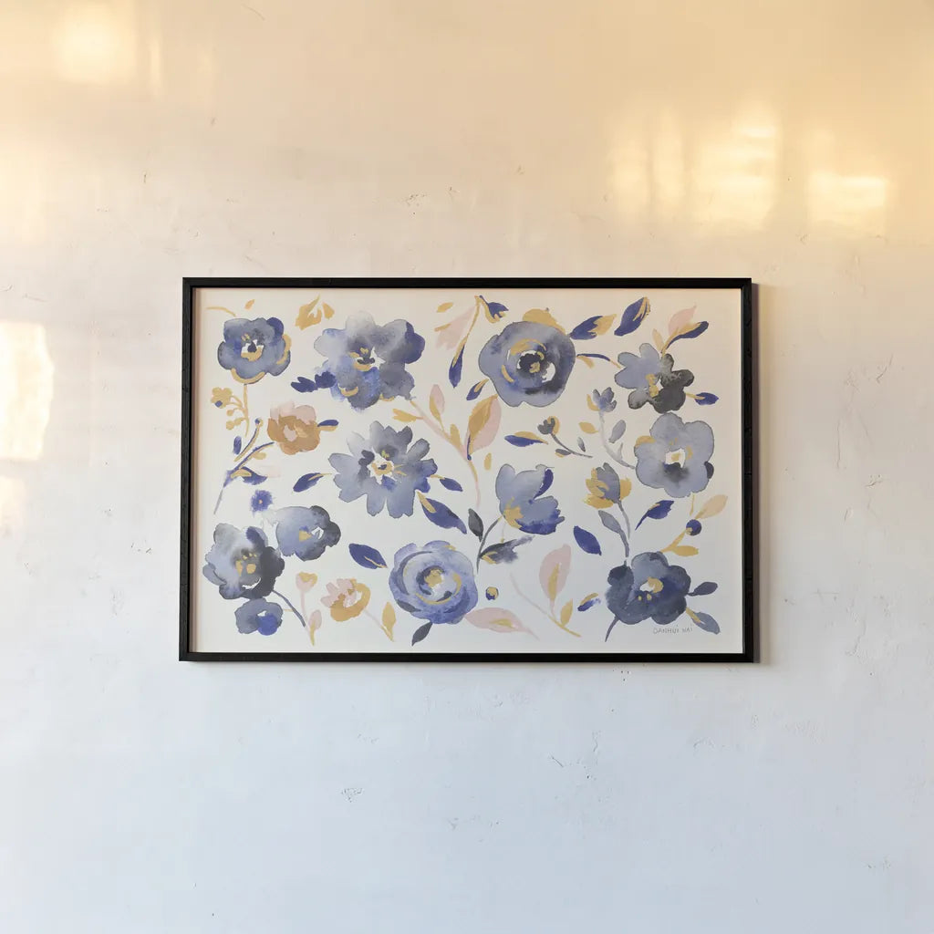 May Flowers I by Danhui Nai. shown as a paper print in a black flame. Available as a archival giclee rolled canvas, fine art paper, or poster print. SKU 71819i.