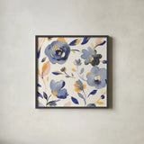 May Flowers II by Danhui Nai. Shown in a sleek black glass frame for a contemporary gallery look. Available as an archival giclee rolled canvas, fine art paper, or poster print. SKU 71820a.