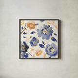 May Flowers III by Danhui Nai. Shown in a sleek black glass frame for a contemporary gallery look. Available as an archival giclee rolled canvas, fine art paper, or poster print. SKU 71821a.