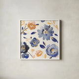 May Flowers III by Danhui Nai. Shown in a crisp white glass frame for a clean and minimalist style. Available as an archival giclee rolled canvas, fine art paper, or poster print. SKU 71821a.