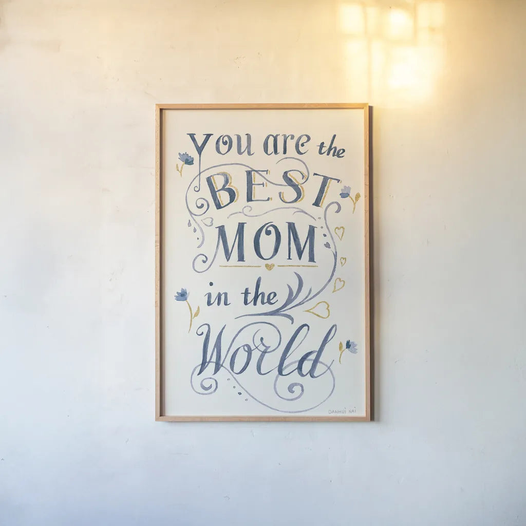 May Flowers Mothers Day by Danhui Nai. shown as a paper print in a natural frame. Available as a archival giclee rolled canvas, fine art paper, or poster print. SKU 71822h.