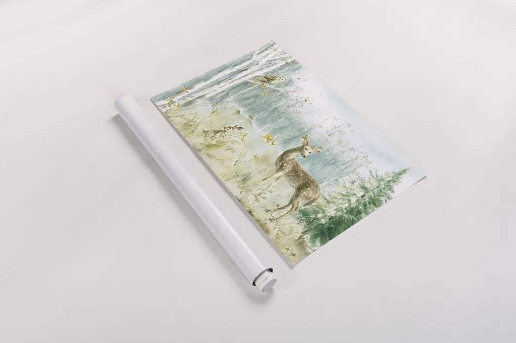 Meadows Edge I by Danhui Nai. shown as a rolled paper print. Available as archival giclee rolled canvas, fine art paper, or poster print. SKU 61968i.