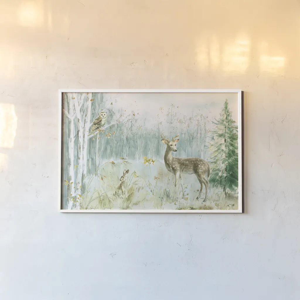 Meadows Edge I by Danhui Nai. shown as a paper print in a white frame. Available as a archival giclee rolled canvas, fine art paper, or poster print. SKU 61968i.