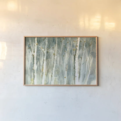 Meadows Edge II by Danhui Nai. shown as a paper print in a natural frame. Available as a archival giclee rolled canvas, fine art paper, or poster print. SKU 61969i.