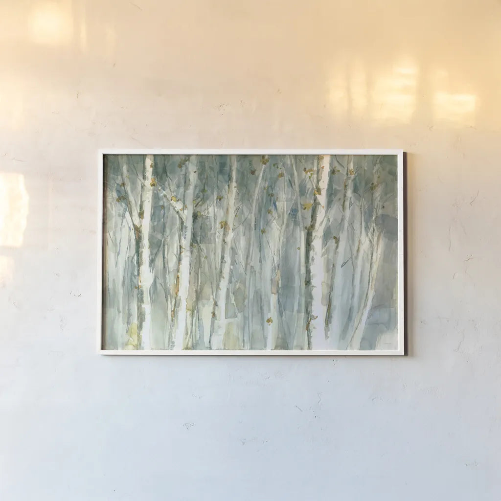 Meadows Edge II by Danhui Nai. shown as a paper print in a white frame. Available as a archival giclee rolled canvas, fine art paper, or poster print. SKU 61969i.