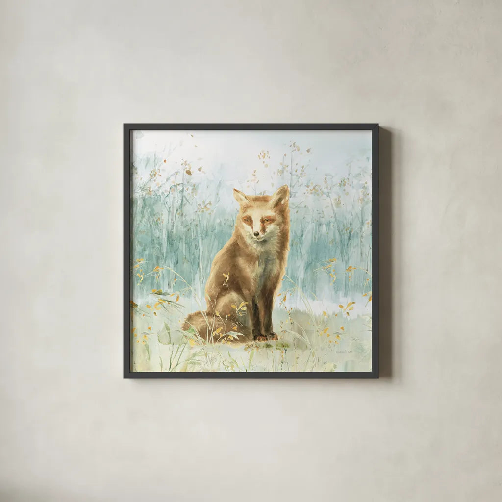 Meadows Edge IV by Danhui Nai. Shown in a sleek black glass frame for a contemporary gallery look. Available as an archival giclee rolled canvas, fine art paper, or poster print. SKU 61971a.