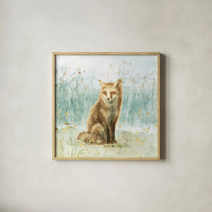 Meadows Edge IV by Danhui Nai. Shown in a natural wood glass frame for a timeless modern aesthetic. Available as an archival giclee rolled canvas, fine art paper, or poster print. SKU 61971a.