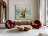 Meadows Edge IV by Danhui Nai. Shown as extra-large giant wall art in a modern living room. Available as an archival giclee rolled canvas, fine art paper, or poster print. SKU 61971a.