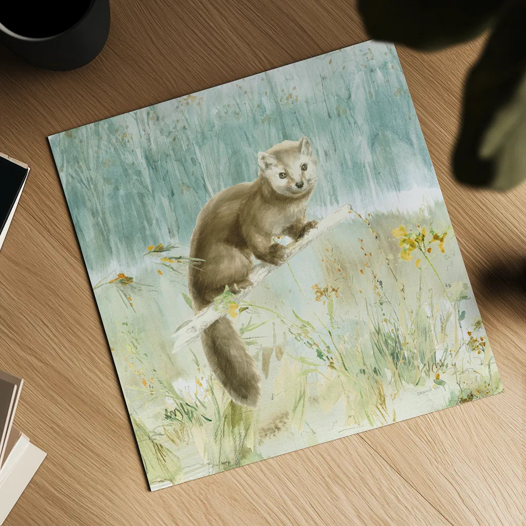 Meadows Edge V by Danhui Nai. Shown as a detailed flat fine art print, highlighting archival giclee quality. Available as an archival giclee rolled canvas, fine art paper, or poster print. SKU 61972a.