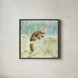 Meadows Edge V by Danhui Nai. Shown in a sleek black glass frame for a contemporary gallery look. Available as an archival giclee rolled canvas, fine art paper, or poster print. SKU 61972a.