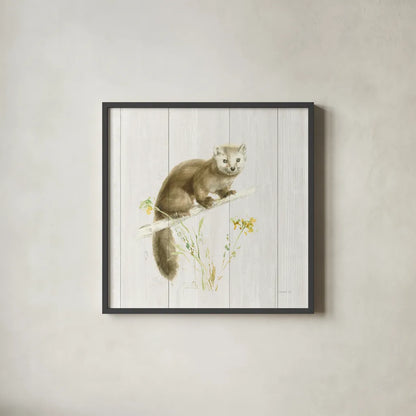 Meadows Edge V on Wood by Danhui Nai. Shown in a sleek black glass frame for a contemporary gallery look. Available as an archival giclee rolled canvas, fine art paper, or poster print. SKU 61978a.