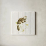 Meadows Edge V on Wood by Danhui Nai. Shown in a crisp white glass frame for a clean and minimalist style. Available as an archival giclee rolled canvas, fine art paper, or poster print. SKU 61978a.