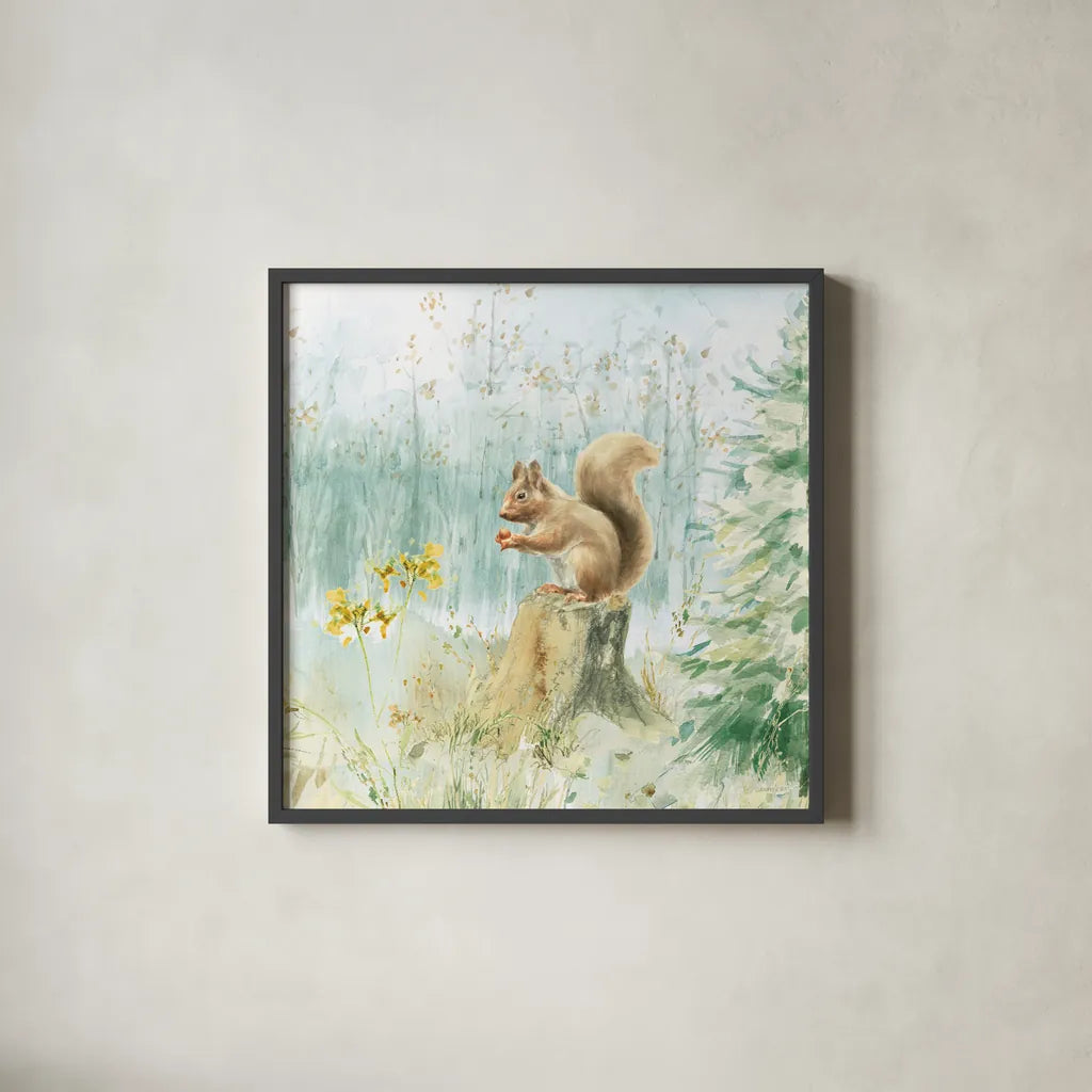 Meadows Edge VI by Danhui Nai. Shown in a sleek black glass frame for a contemporary gallery look. Available as an archival giclee rolled canvas, fine art paper, or poster print. SKU 61973a.