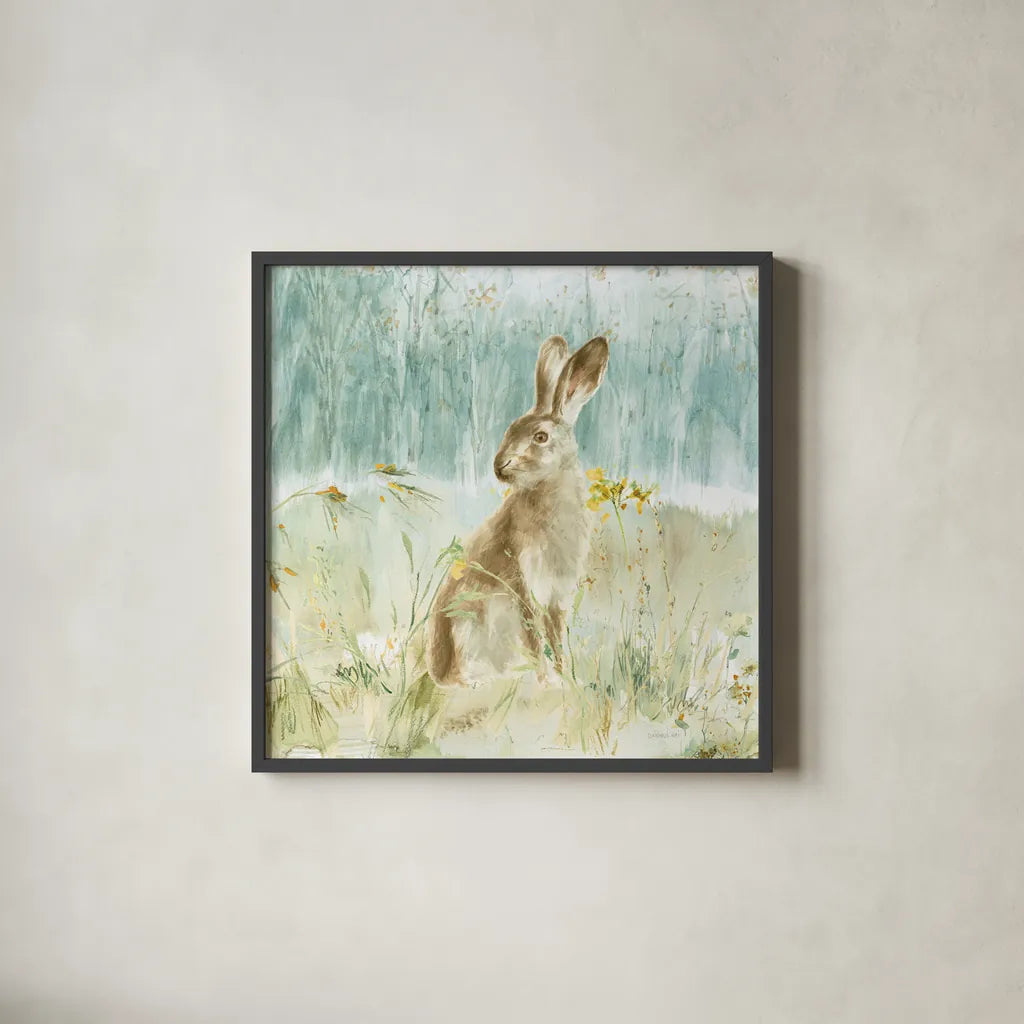 Meadows Edge VII by Danhui Nai. Shown in a sleek black glass frame for a contemporary gallery look. Available as an archival giclee rolled canvas, fine art paper, or poster print. SKU 61974a.