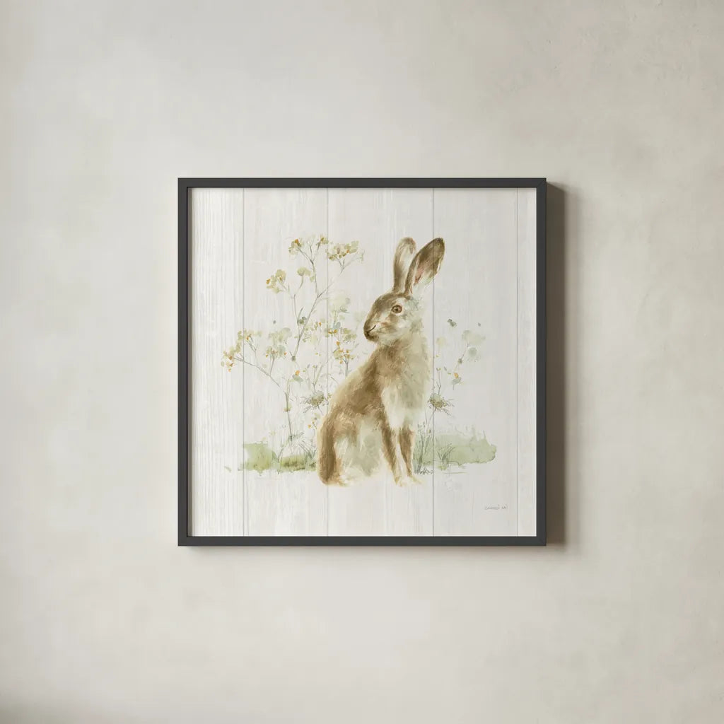 Meadows Edge VII on Wood by Danhui Nai. Shown in a sleek black glass frame for a contemporary gallery look. Available as an archival giclee rolled canvas, fine art paper, or poster print. SKU 61980a.