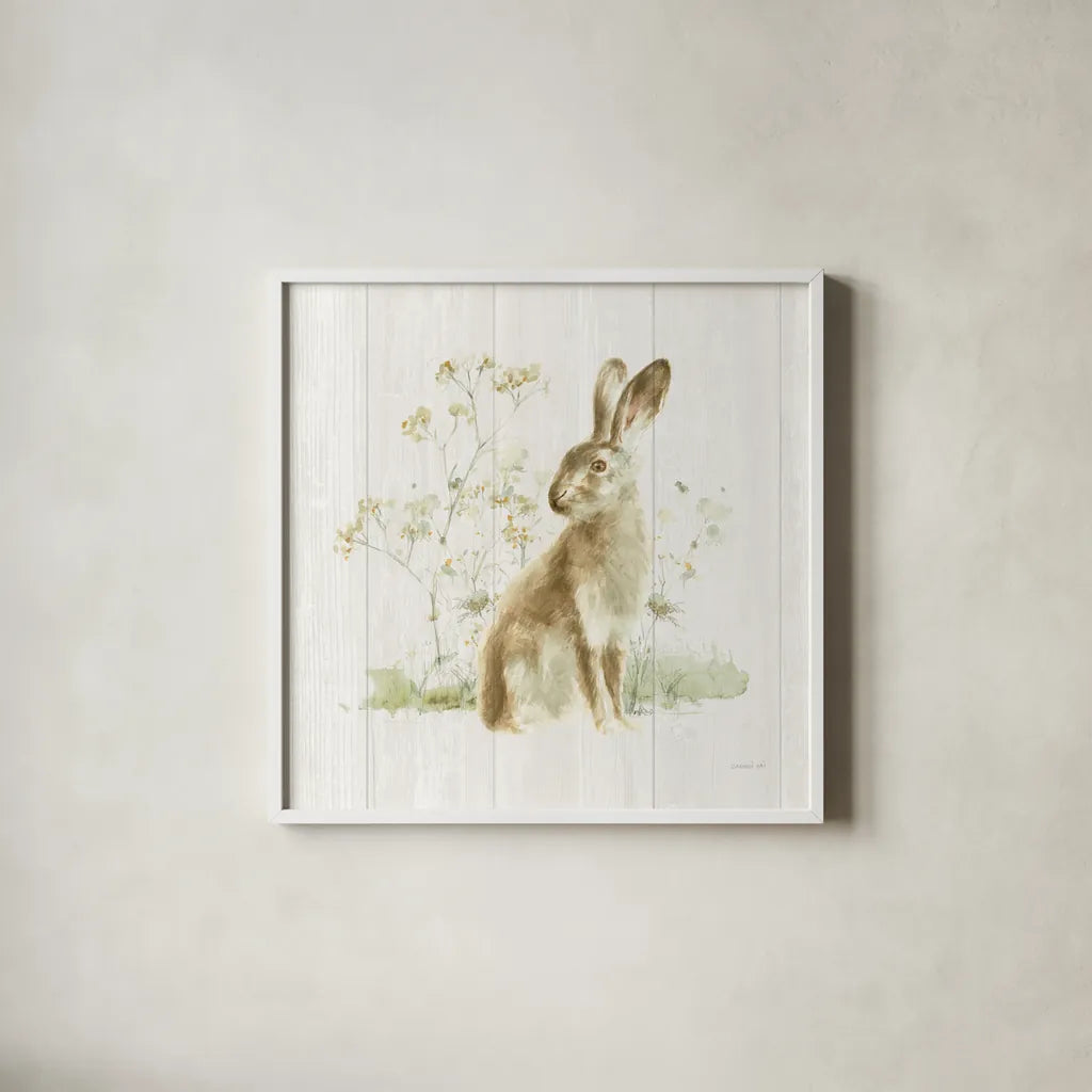 Meadows Edge VII on Wood by Danhui Nai. Shown in a crisp white glass frame for a clean and minimalist style. Available as an archival giclee rolled canvas, fine art paper, or poster print. SKU 61980a.