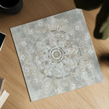 Medallion of Light Neutral by Danhui Nai. Shown as a detailed flat fine art print, highlighting archival giclee quality. Available as an archival giclee rolled canvas, fine art paper, or poster print. SKU 79423a.