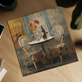 Meet Me at Le Cafe I by Danhui Nai. Shown as a detailed flat fine art print, highlighting archival giclee quality. Available as an archival giclee rolled canvas, fine art paper, or poster print. SKU 10375a.