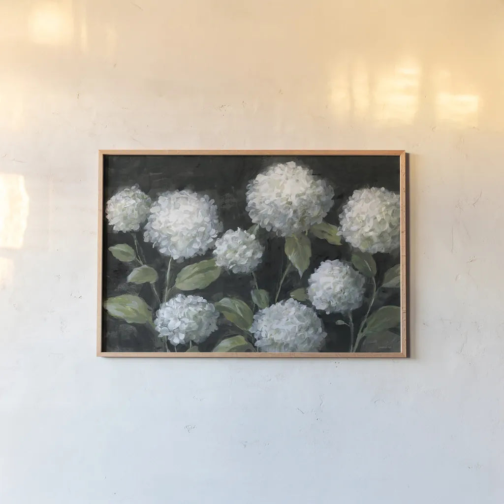 Midnight Garden by Danhui Nai. shown as a paper print in a natural frame. Available as a archival giclee rolled canvas, fine art paper, or poster print. SKU 92540i.