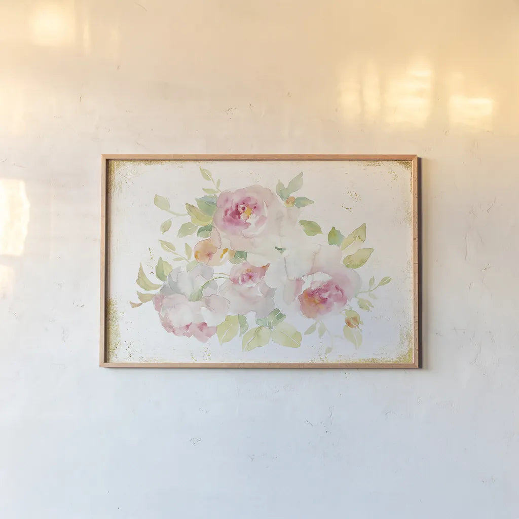 Midsummer III Gold by Danhui Nai. shown as a paper print in a natural frame. Available as a archival giclee rolled canvas, fine art paper, or poster print. SKU 27725i.