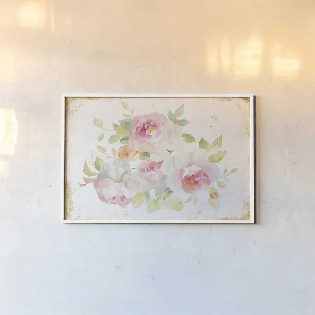Midsummer III Gold by Danhui Nai. shown as a paper print in a white frame. Available as a archival giclee rolled canvas, fine art paper, or poster print. SKU 27725i.