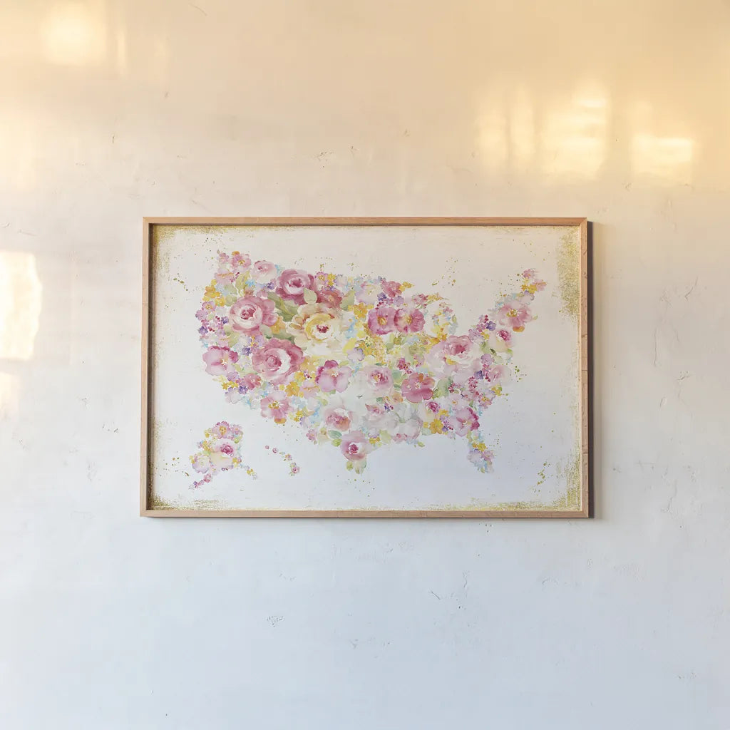 Midsummer USA by Danhui Nai. shown as a paper print in a natural frame. Available as a archival giclee rolled canvas, fine art paper, or poster print. SKU 26198i.