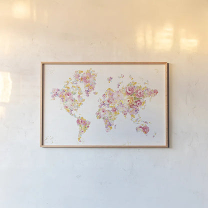 Midsummer World - No Border by Danhui Nai. shown as a paper print in a natural frame. Available as a archival giclee rolled canvas, fine art paper, or poster print. SKU 48401i.