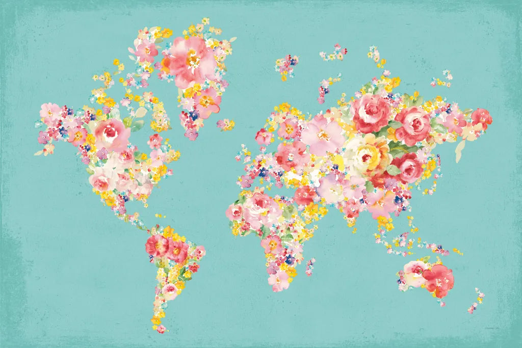 Midsummer World Turquoise by Danhui Nai. SKU 49368i. Archival Giclee Fine art print for wall decor.