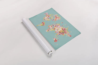 Midsummer World Turquoise by Danhui Nai. shown as a rolled paper print. Available as archival giclee rolled canvas, fine art paper, or poster print. SKU 49368i.