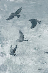 Migration Blue Panel I by Danhui Nai. SKU 90164h. Archival Giclee Fine art print for wall decor.