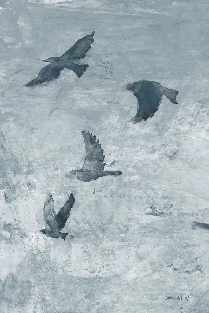 Migration Blue Panel I by Danhui Nai. SKU 90164h. Archival Giclee Fine art print for wall decor.