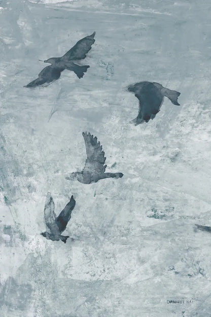 Migration Blue Panel I by Danhui Nai. SKU 90164h. Archival Giclee Fine art print for wall decor.