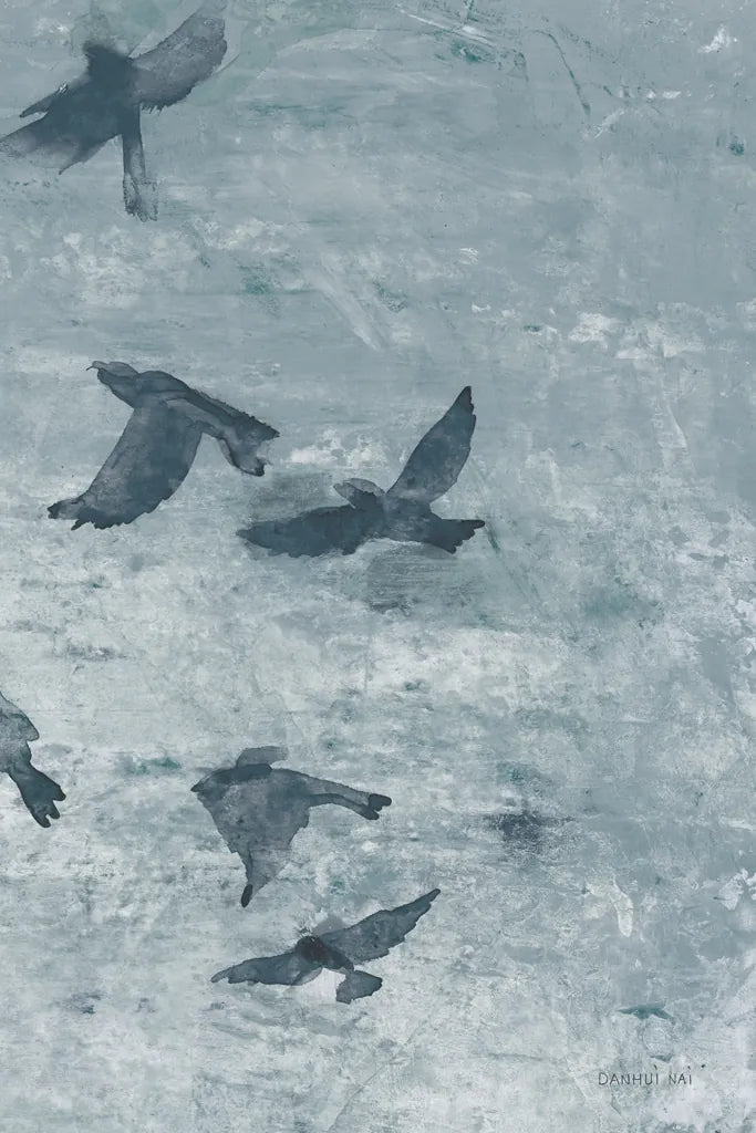 Migration Blue Panel III by Danhui Nai. SKU 90166h. Archival Giclee Fine art print for wall decor.