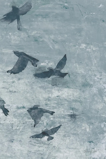 Migration Blue Panel III by Danhui Nai. SKU 90166h. Archival Giclee Fine art print for wall decor.