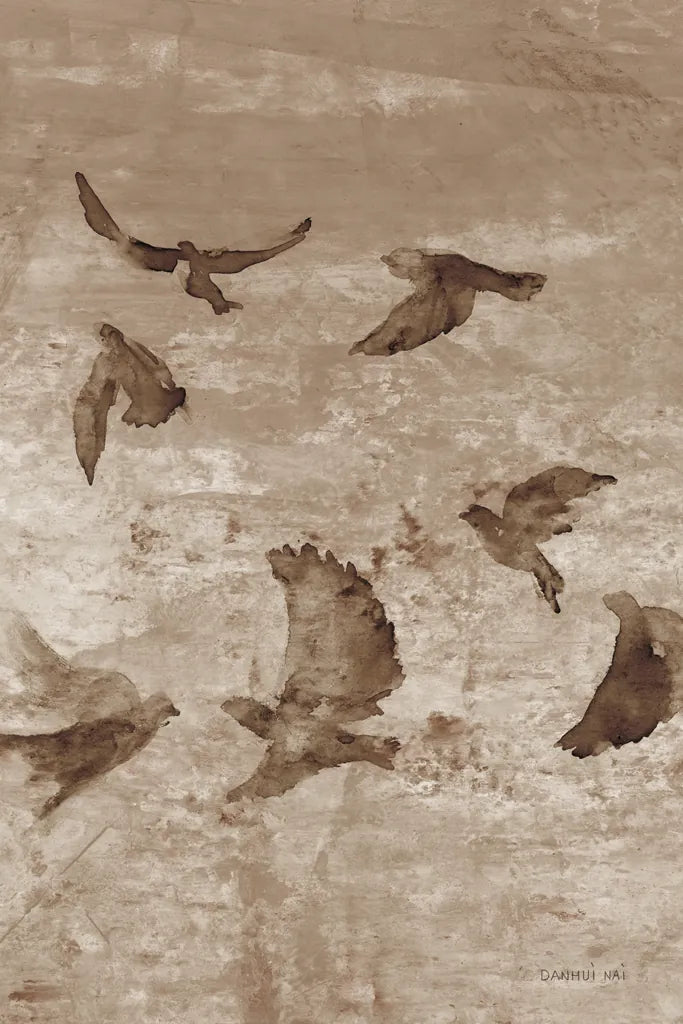 Migration Brown Panel II by Danhui Nai. SKU 94456h. Archival Giclee Fine art print for wall decor.