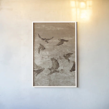 Migration Brown Panel II by Danhui Nai. shown as a paper print in a white frame. Available as a archival giclee rolled canvas, fine art paper, or poster print. SKU 94456h.