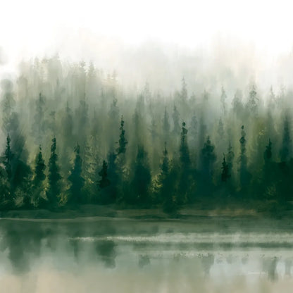 Misty Forest Evergreen by Danhui Nai. SKU 96649a. Archival Giclee Fine art print for wall decor.