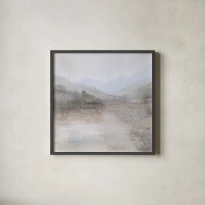 Misty Mood by Danhui Nai. Shown in a sleek black glass frame for a contemporary gallery look. Available as an archival giclee rolled canvas, fine art paper, or poster print. SKU 83487a.