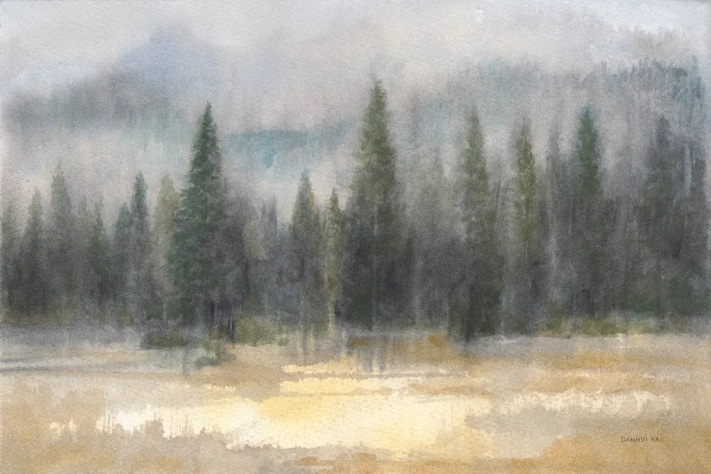 Misty Pines by Danhui Nai. SKU 70122i. Archival Giclee Fine art print for wall decor.