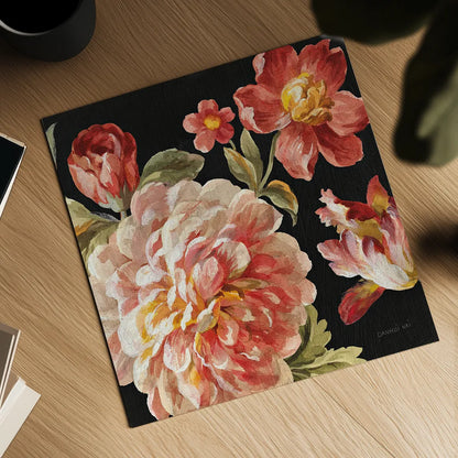 Mixed Floral IV Crop I by Danhui Nai. Shown as a detailed flat fine art print, highlighting archival giclee quality. Available as an archival giclee rolled canvas, fine art paper, or poster print. SKU 13546a.
